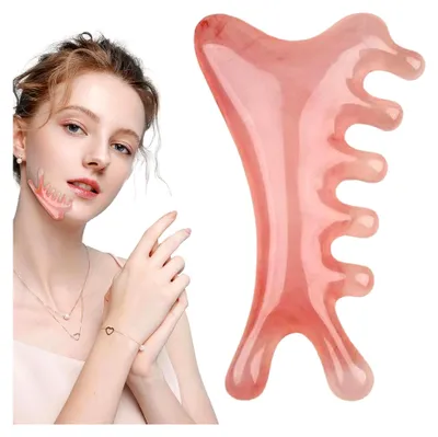 Produktbild von Massagekamm | Gesichtsmassagegerät aus Harz - Tragbares Handmassagegerät für Kopf, Hals, Nase und Augen