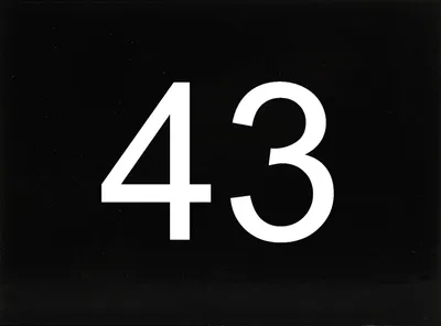 Produktbild von Nummernschild selbstklebend, 40 x 30 mm, Type 43, Kunststoff schwarz glänzend