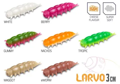 Produktbild von DELPHIN Kunstköder Delphin LARVO Cheese / 15St. 3cm / WHITE