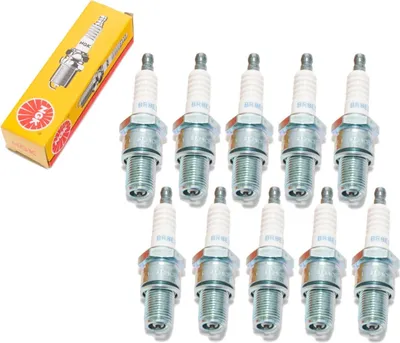 Immagine prodotto di Set di candele NGK 10x BR8ES con soppressione delle interferenze, filettatura lunga 19,0 mm Ø 14,0 mm, 1876 / 3639 / 3961 / 5422