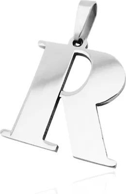 Produktbild von Anhänger Buchstabe Alphabet Halskette Lederkette Kugelkette Herren Damen R-nur-anhänger