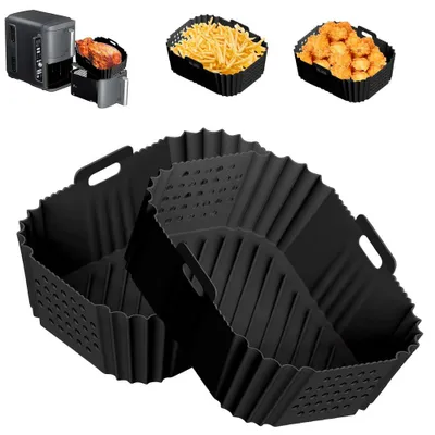 Immagine prodotto di Set di 2 rivestimenti in silicone per friggitrici ad aria, riutilizzabili