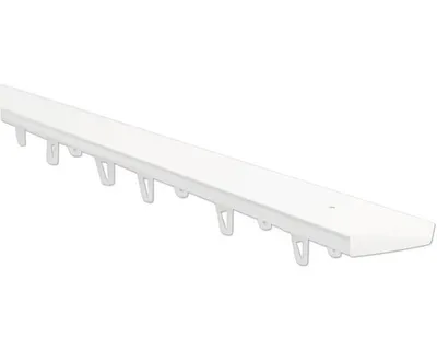 Obrázek produktu pro Záclonová kolejnička 2-drážková II, Alu/bílá, kompletní sada, 150 cm