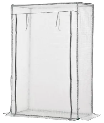 Produktbild von Gewächshaus - Stahlrahmen mit PE-Folie - Wasserdicht UV-beständig - Rolltür - Garten 100x50x150 cm - Weiß