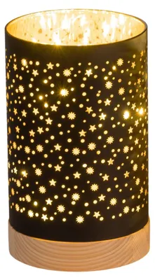 Produktbild von formano LED Deko Licht Schwarz 15 cm Glas mit Timerr 6h/18h Weihnachten
