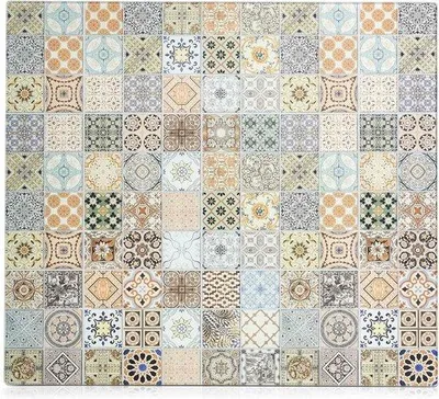 Image de Plaque de protection en céramique, motif mosaïque, 56 x 50 cm - Résistante à la chaleur et aux coupures