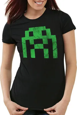 Produktbild von style3 Sheldon Alien Invader T-Shirt Damen, Farbe:Schwarz, Größe:M