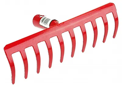 Polar 2222 Stahl-Rechen 23 cm breit mit 10 Zinken und konischer Dülle