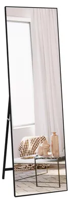 Immagine prodotto di Specchio a figura intera, 140 x 41 cm, nero. Specchio da parete, specchio da terra