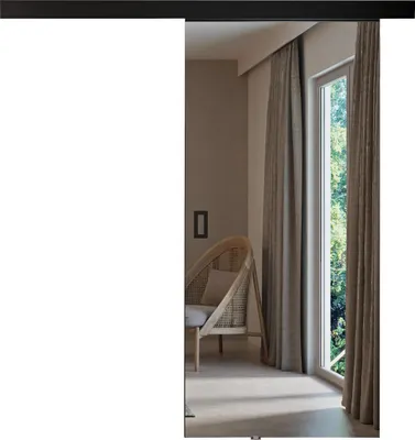 Produktbild von KIER FURNITURE Schiebetür Komplettset mit Spiegel MESTO Sliding Door, Raumteiler Schiebetür Schwarz 96x205x1,6 cm