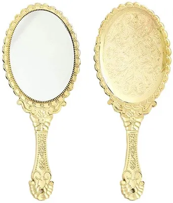 Produktbild von Famanu Handspiegel Kompakt und Dekorativ - Goldfarben