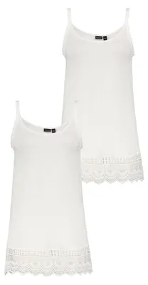 Produktbild von EIGHT 2 NINE 2er Set Kleid Spaghetti Top mit Häkelspitze und Spitzensaum Größe: M