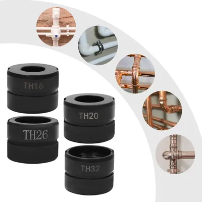 Immagine prodotto di Set di ganasce di pressatura - Profilo TH per pinza pressatrice per tubi - 16/20/26/32 mm - Acciaio al cromo-vanadio - Temprato, ossidato nero - Argento