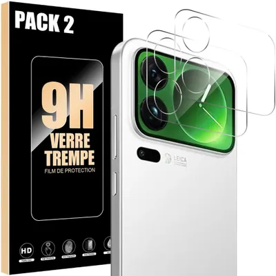 Image de 2 Verre Trempé Arrière pour Xiaomi 17 Pro Max, Protection Anti-Rayures Antichoc 9H