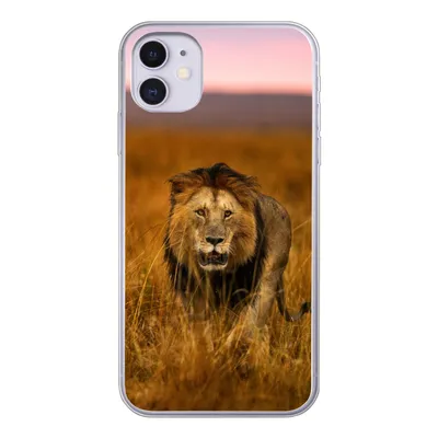 Produktbild von MuchoWow® Handyhülle Schutzhülle Hülle für iPhone 11 Löwe - Savanne - Gras Silikon Softcase Handy Hülle - Handytasche