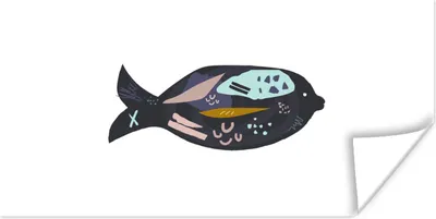 Produktbild von MuchoWow® Poster Pastell - Fisch - Schwarz 160x80 cm - Foto Poster