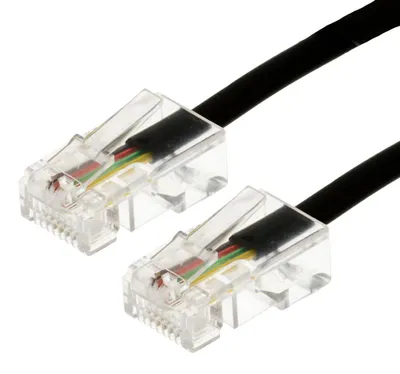 Produktbild von helos Anschlusskabel RJ45, 8P4C/8P4C, 4-adrig, 3 m, schwarz, lose