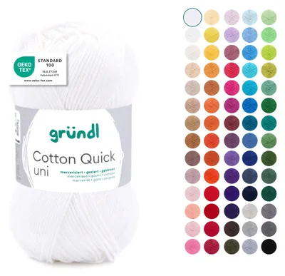 Obrázek produktu pro Gründl Bavlna quick uni, 50g.100%bavlna,mercerovaná,háčkovací a pletací příze,50g / 125 m,NS 3-4 1