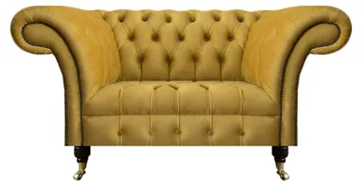 Produktbild von Chesterfield Designer Zweisitzer Sofa Couch Wohnzimmer Luxus Gelb Polstersofa