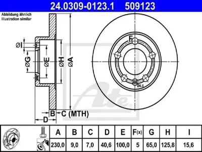 Produktbild von ATE Bremsscheiben (2 Stück)  24.0309-0123.1