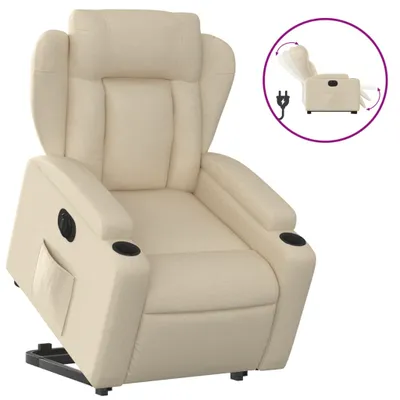 Obrázok produktu pre vidaXL Relax kreslo so stojacou pomôckou elektrická krémová látka