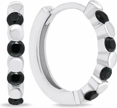 Produktbild von Stylish silver rings with black zircons EA676WBC
