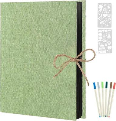 Produktbild von AIOR Selbstklebendes Fotoalbum 60 Schwarze Seiten zum Selbstgestalten 26.5x21 cm