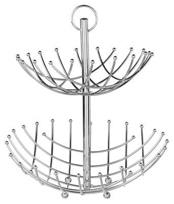Produktbild von 5 Five Simply Smart Obst-Etagere 2-Stöckig, Obstständer, Obstkorb, Metall, Silberfarben, 40 cm, 111526