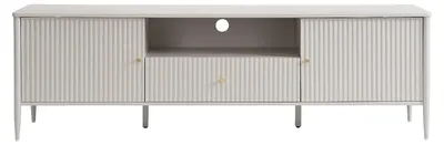 Produktbild von TV-Schrank mit 2 Türen, 1 Schublade und 1 Einlegeboden aus MDF – Beige und Gold – CALITARO