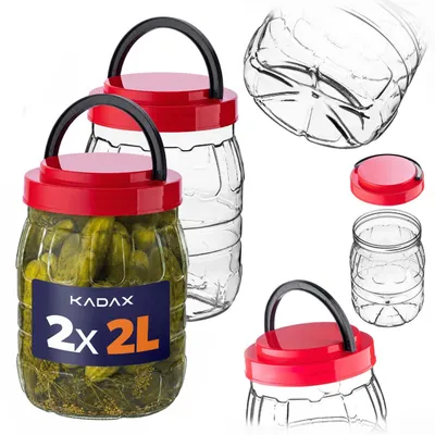 Produktbild von KADAX Vorratsglas 2L mit Deckel, 2 Stück, Vorratsdose aus PET Kunststoff, Küchenbehälter, Kunststoffbehälter für Lebensmittel, Aufbewahrungsglas, Lebensmittelbehälter