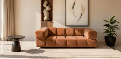 Produktbild von Kaiser Möbel Sofa 3-Sitzer, Couch, Veloursstoff Bluvel, Zimtfarbe, Averro