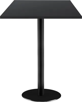 Produktbild von Stehtisch 60 x 60 cm – Modell Rom mit Fuß und schlichtem Schwarz