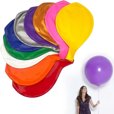 Imagen del producto de Globos enormes: set de 10 globos inflables de 91 cm. Globos de látex grandes para bautizos, cumpleaños y bodas