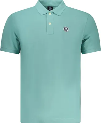 Image de Polo à manches courtes pour homme, bleu - Élégant avec application et logo