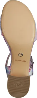 Produktbild von Tamaris Damen Sandalette floral Blumenmuster Blockabsatz 1-28208-44, Größe:41 EU, Farbe:Lila