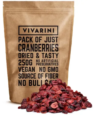 Produktbild von Vivarini - Cranberries Getrocknet 250g - Gesüßte Moosbeeren - Fruchtiger Süß-Saurer Snack - Für Backen, Salate, Müsli & Tee