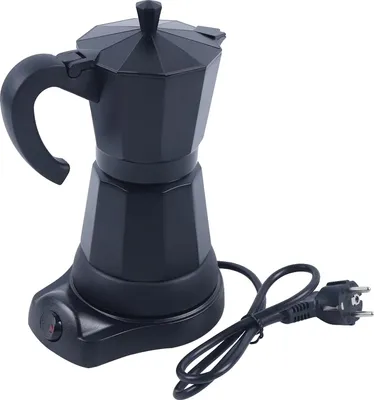 Obrázok produktu pre Elektrický kávovar, objem 300 ml, odolná hliníková konštrukcia, čierna farba