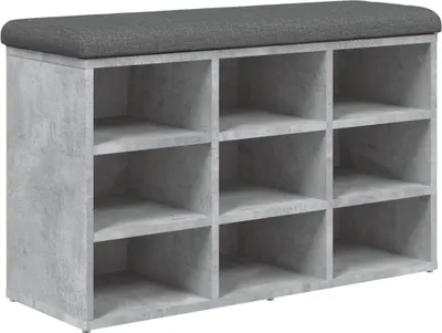 Zdjęcie produktu dla vidaXL Ławka pod buty beton szara 82x32x50 cm materiał drewnopochodny
