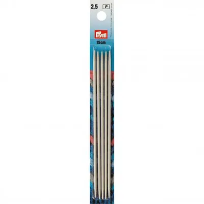 Produktbild von PRYM Strumpfstricknadeln, Aluminium, Länge: 15 cm, Ø 2,50 mm, grau