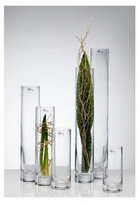 Produktbild von Glasvase, Blumenvase H. 40cm D. 6cm rund transparent