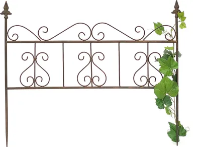 Produktbild von DanDiBo Rankhilfe Metall Blumengitter 60 cm Freistehend Rankgitter 96016 Steckzaun Kletterhilfe Stab Rost Imitat