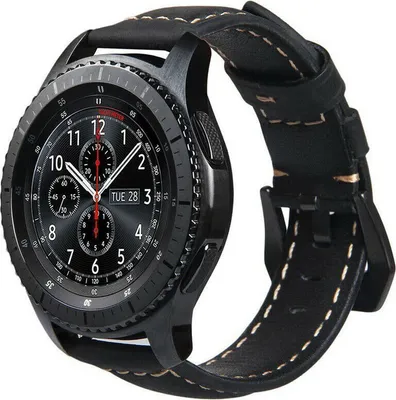 Produktbild von Strap-it Samsung Gear S3 Classic / Frontier Armband Leder (Schwarz)
