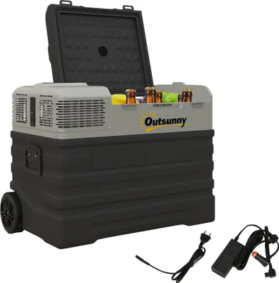 Produktbild von Outsunny Kompressor Kühlbox 56L Kühlbox Auto 12/24V DC 240V AC bis -20°C für Lkw