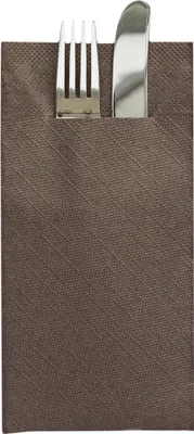 Produktbild von Sovie HORECA Besteckserviette Braun aus Tissue Deluxe® 40 x 40 cm, 1/8 Falz, 4-lagig, 100 Stück