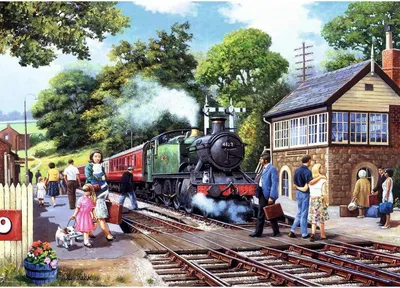 Produktbild von RAVENSBURGER Puzzle: Bahnhaltestelle auf dem Land 1000 dlks