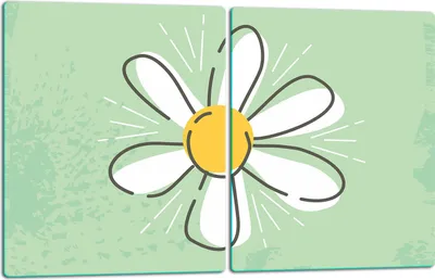 Produktbild von Herdabdeckplatten 2x40x52 Glaskeramikfeld 2-Teilig Glas Spritzschutz Blumen