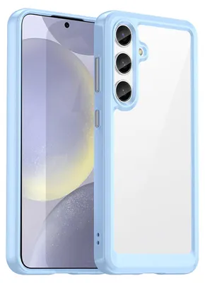 Immagine prodotto di Custodia per Samsung Galaxy S25 trasparente, antiurto TPU silicone protettivo blu
