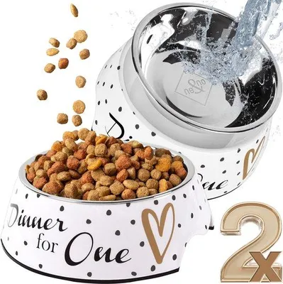 Immagine prodotto di Set di 2 ciotole antiscivolo per cani di piccola taglia, ideali per cani di piccola taglia, gatti o cuccioli, dal design unico, capacità 170 ml.