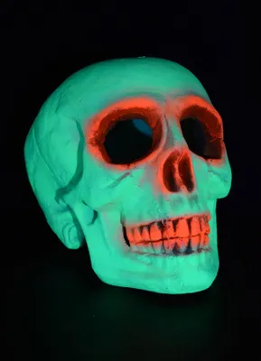 Produktbild von PSYWORK XXL Schwarzlicht Deko Schädel Neon Grün-Rot