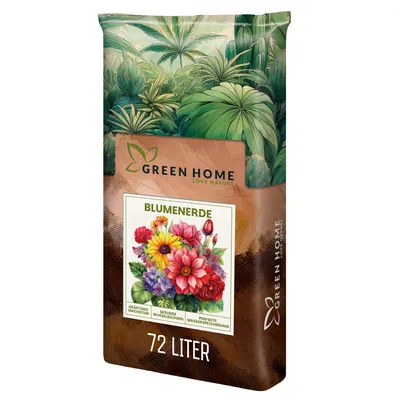 Produktbild von Green Home Blumenerde 72L - Pflanzerde für Zimmerpflanzen, Balkon & Garten | Mit NP 23-14, NPK 14-10-18 | Blumenerde mit Perlite,Torf & Kokosfaser